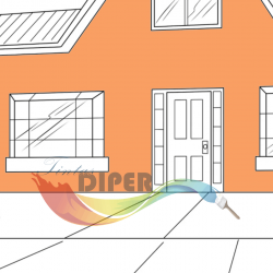 Diper Acrylic Gloss Paint for exterior and interior 0257D (Orange)